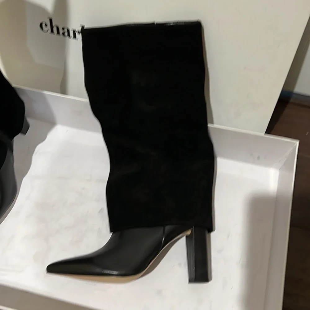 Charles David Suede Overlay Leather boot - Picture 4 of 7